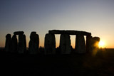 Sunset inner cirle tour view of Stonehenge.